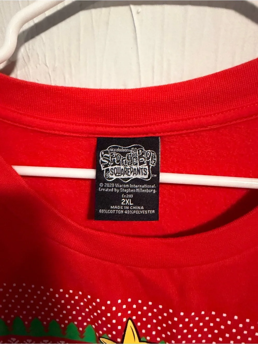 SpongeBob Patrick Star Ugly Christmas Sweatshirt 2XL Red